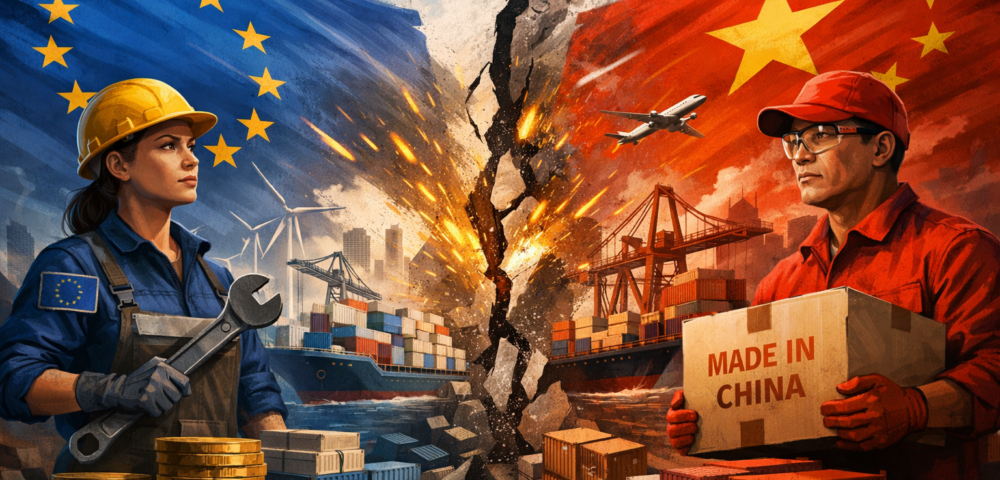 Europa endurece su estrategia frente a China en un escenario de riesgo comercial<br><span style='font-size:18px;line-height:18px;font-weight:400'>La Unión Europea impulsa la iniciativa “Hecho en Europa” y mecanismos de defensa industrial para frenar la sobrecapacidad china. Pekín responde con acusaciones de proteccionismo y amenazas de represalias, en un contexto de déficit comercial récord y tensiones geopolíticas.</span>