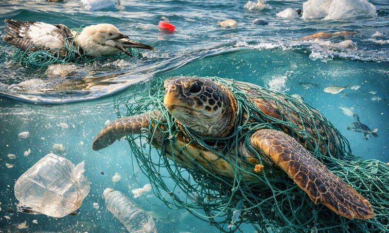 Europa alerta por contaminación plástica en el Atlántico nororiental<br><span style='font-size:18px;line-height:18px;font-weight:400'>La Comisión Europea advirtió que el Atlántico nororiental enfrenta riesgos crecientes por ingestión de plásticos en fauna marina y acumulación de metilmercurio, con amenaza de enredos en artes de pesca abandonadas cien veces mayor en zonas costeras, comprometiendo biodiversidad y seguridad alimentaria.</span>