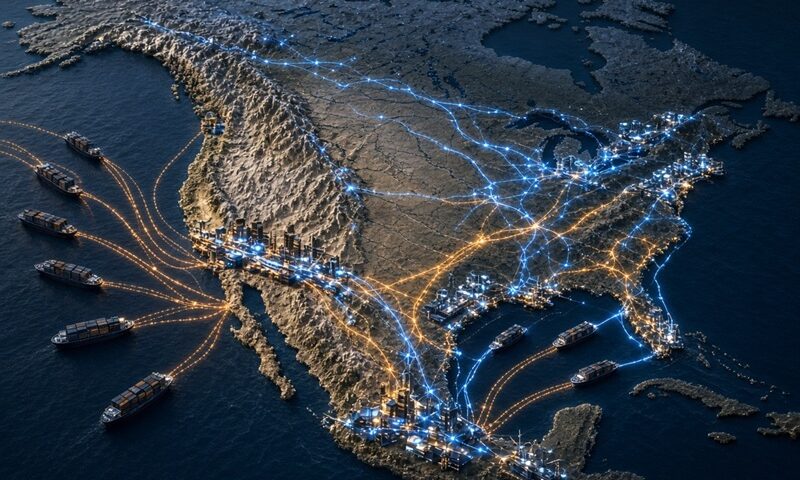 El nuevo mapa industrial de Norteamérica también está cambiando la logística marítima<br><span style='font-size:18px;line-height:18px;font-weight:400'>Más que un retorno masivo de industrias a Estados Unidos, la transformación parece orientarse hacia una nueva integración productiva norteamericana con impactos crecientes sobre la logística y el transporte marítimo.</span>
