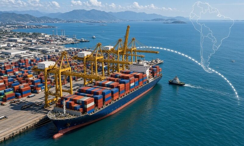China fortalece su conexión marítima con Sudamérica mediante una nueva ruta directa<br><span style='font-size:18px;line-height:18px;font-weight:400'>El nuevo servicio une la costa oriental de China con puertos de Brasil y amplía las conexiones hacia Argentina y Uruguay. La iniciativa forma parte de la estrategia de expansión logística china hacia América Latina.</span>